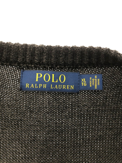 【中古品】【メンズ】 POLO RALPH LAUREN ポロ・ラルフローレン KNIT SWEATER BLACK 前V ニット セーター トップス 147-260815-rt-11-tagh サイズ：XL カラー：ブラック 万代Net店
