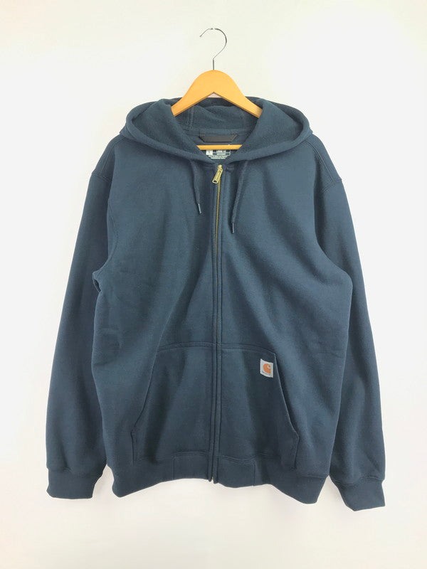 【中古品】【メンズ】 CARHARTT カーハート LOOSE FIT ZIP UP HOODIE K122 472 ルーズ フィット ジップ アップ フーディー パーカー 147-260814-rt-13-tagh サイズ：L カラー：ネイビー 万代Net店