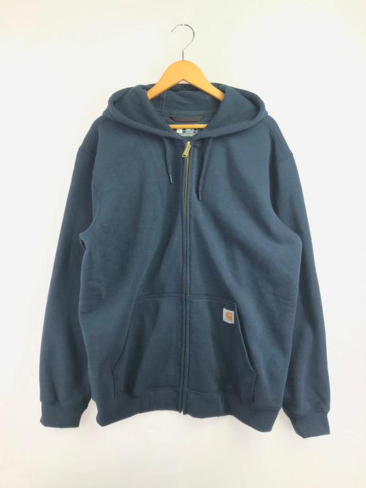 【中古品】【メンズ】 CARHARTT カーハート LOOSE FIT ZIP UP HOODIE K122 472 ルーズ フィット ジップ アップ フーディー パーカー 147-260814-rt-13-tagh サイズ：L カラー：ネイビー 万代Net店