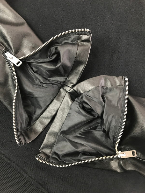 【中古品】【メンズ】 DIESEL ディーゼル S-MIRR-NEW-B JACKET A13041 フェイクレザー 切り替え パーカー トップス 141-260814-rt-14-tagh サイズ：L カラー：ブラック 万代Net店