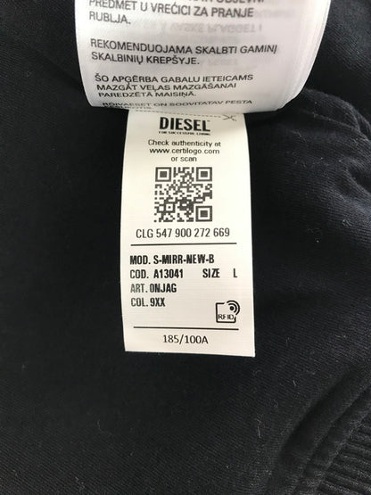 【中古品】【メンズ】 DIESEL ディーゼル S-MIRR-NEW-B JACKET A13041 フェイクレザー 切り替え パーカー トップス 141-260814-rt-14-tagh サイズ：L カラー：ブラック 万代Net店