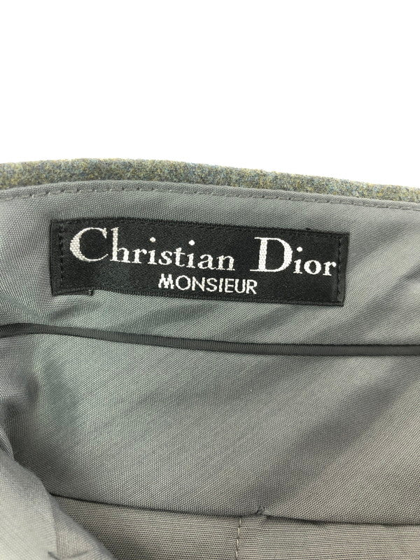【中古品】【メンズ】 CHRISTIAN DIOR クリスチャン ディオール MONSIEUR WOOL SLACKS PANTS ムッシュ ウール スラックス パンツ ボトムス 152-260816-rt-21-tagh サイズ：82L カラー：グリーン系 万代Net店
