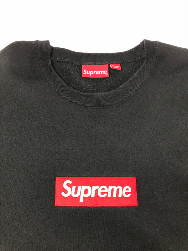 【中古品】【メンズ】 SUPREME シュプリーム BOX LOGO CREWNECK SWEATSHIRT BLACK ボックス ロゴ クルーネック スウェット シャツ トレーナー 149-260829-rt-59-tagh サイズ：XXL カラー：ブラック 万代Net店