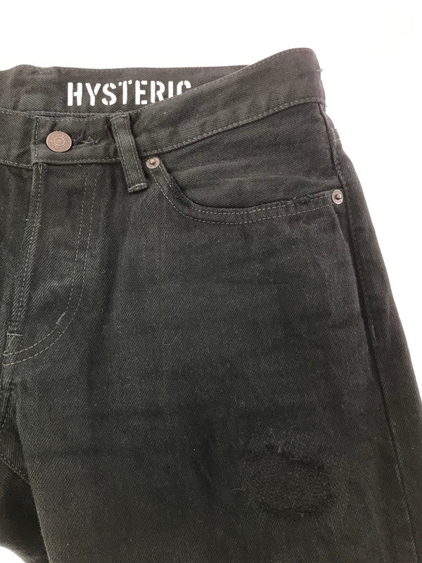 【中古品】【メンズ】 HYSTERIC GLAMOUR ヒステリックグラマー STUDDED DISTRESSED AND REPAIRED STRAIGHT-LEG DENIM JEANS BLACK 0243AP16 151-260814-rt-36-tagh サイズ：W31 L32 カラー：ブラック 万代Net店