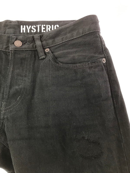 【中古品】【メンズ】 HYSTERIC GLAMOUR ヒステリックグラマー STUDDED DISTRESSED AND REPAIRED STRAIGHT-LEG DENIM JEANS BLACK 0243AP16 151-260814-rt-36-tagh サイズ：W31 L32 カラー：ブラック 万代Net店