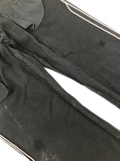 【中古品】【メンズ】 HYSTERIC GLAMOUR ヒステリックグラマー STUDDED DISTRESSED AND REPAIRED STRAIGHT-LEG DENIM JEANS BLACK 0243AP16 151-260814-rt-36-tagh サイズ：W31 L32 カラー：ブラック 万代Net店