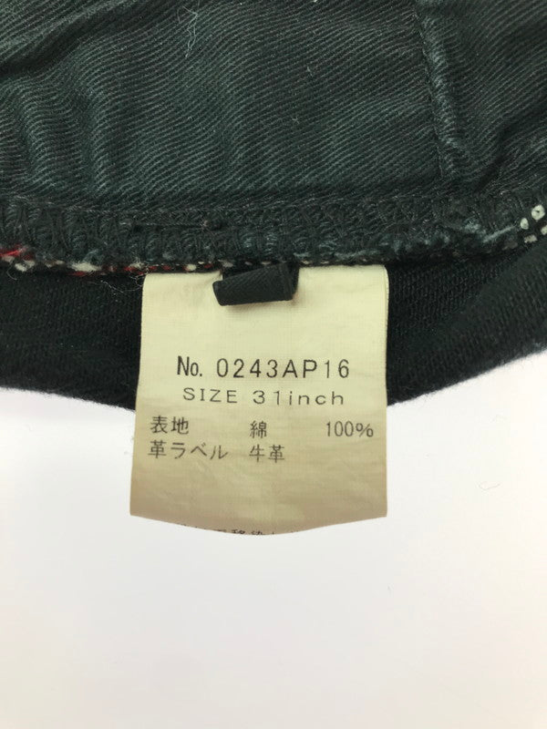 【中古品】【メンズ】 HYSTERIC GLAMOUR ヒステリックグラマー STUDDED DISTRESSED AND REPAIRED STRAIGHT-LEG DENIM JEANS BLACK 0243AP16 151-260814-rt-36-tagh サイズ：W31 L32 カラー：ブラック 万代Net店