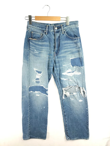 【中古品】【メンズ】 HYSTERIC GLAMOUR ヒステリックグラマー STUDDED DISTRESSED TH REMAKE STRAIGHT DENIM 02221AP06 デニム パンツ ジーンズ ボトムス 151-260814-rt-39-tagh サイズ：W28 L32 カラー：インディゴ 万代Net店