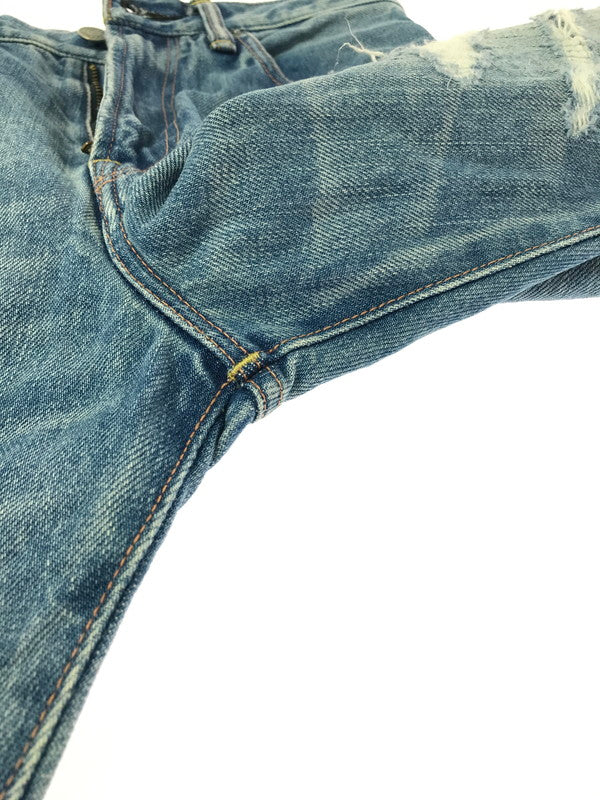 【中古品】【メンズ】 HYSTERIC GLAMOUR ヒステリックグラマー STUDDED DISTRESSED TH REMAKE STRAIGHT DENIM 02221AP06 デニム パンツ ジーンズ ボトムス 151-260814-rt-39-tagh サイズ：W28 L32 カラー：インディゴ 万代Net店