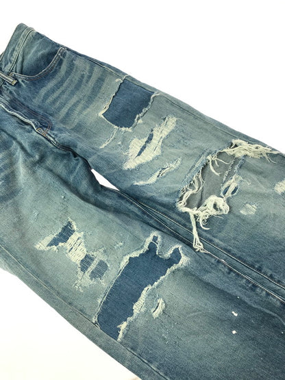 【中古品】【メンズ】 HYSTERIC GLAMOUR ヒステリックグラマー STUDDED DISTRESSED TH REMAKE STRAIGHT DENIM 02221AP06 デニム パンツ ジーンズ ボトムス 151-260814-rt-39-tagh サイズ：W28 L32 カラー：インディゴ 万代Net店