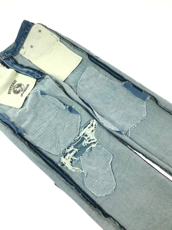 【中古品】【メンズ】 HYSTERIC GLAMOUR ヒステリックグラマー STUDDED DISTRESSED TH REMAKE STRAIGHT DENIM 02221AP06 デニム パンツ ジーンズ ボトムス 151-260814-rt-39-tagh サイズ：W28 L32 カラー：インディゴ 万代Net店