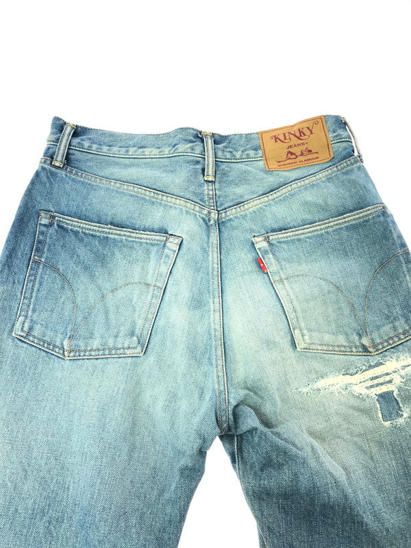 【中古品】【メンズ】 HYSTERIC GLAMOUR ヒステリックグラマー STUDDED DISTRESSED TH REMAKE STRAIGHT DENIM 02221AP06 デニム パンツ ジーンズ ボトムス 151-260814-rt-39-tagh サイズ：W28 L32 カラー：インディゴ 万代Net店