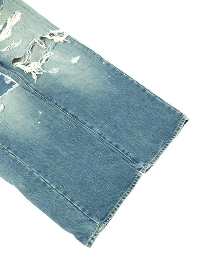 【中古品】【メンズ】 HYSTERIC GLAMOUR ヒステリックグラマー STUDDED DISTRESSED TH REMAKE STRAIGHT DENIM 02221AP06 デニム パンツ ジーンズ ボトムス 151-260814-rt-39-tagh サイズ：W28 L32 カラー：インディゴ 万代Net店