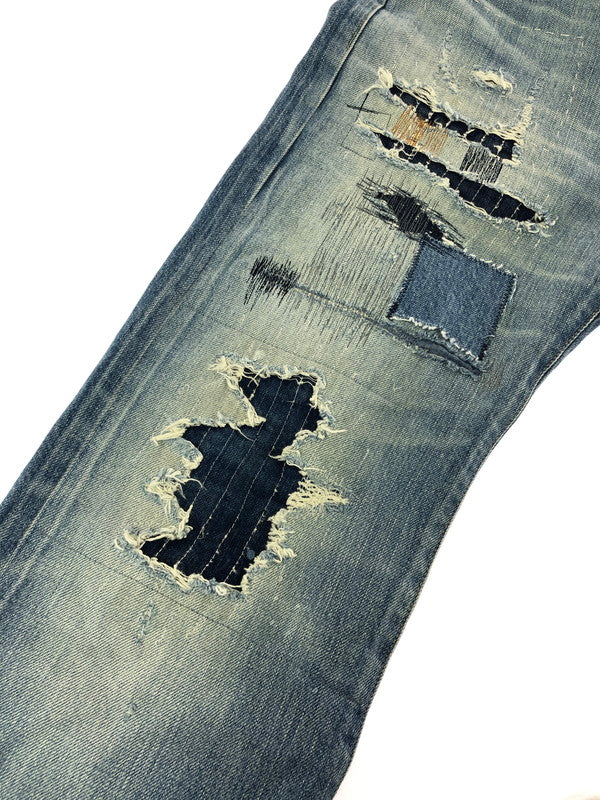 【中古品】【メンズ】 HYSTERIC GLAMOUR ヒステリックグラマー TP DISTRESSED STRAIGHT DENIM JEANS 02213AP06 ストレート デニム パンツ ジーンズ 151-260816-rt-27-tagh サイズ：W28 カラー：インディゴ 万代Net店