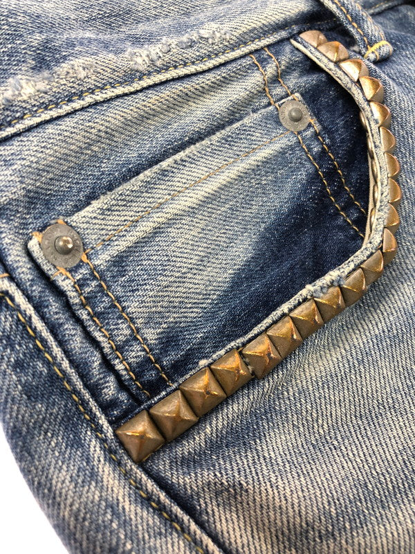 【中古品】【メンズ】 HYSTERIC GLAMOUR ヒステリックグラマー TP DISTRESSED STRAIGHT DENIM JEANS 02213AP06 ストレート デニム パンツ ジーンズ 151-260816-rt-27-tagh サイズ：W28 カラー：インディゴ 万代Net店