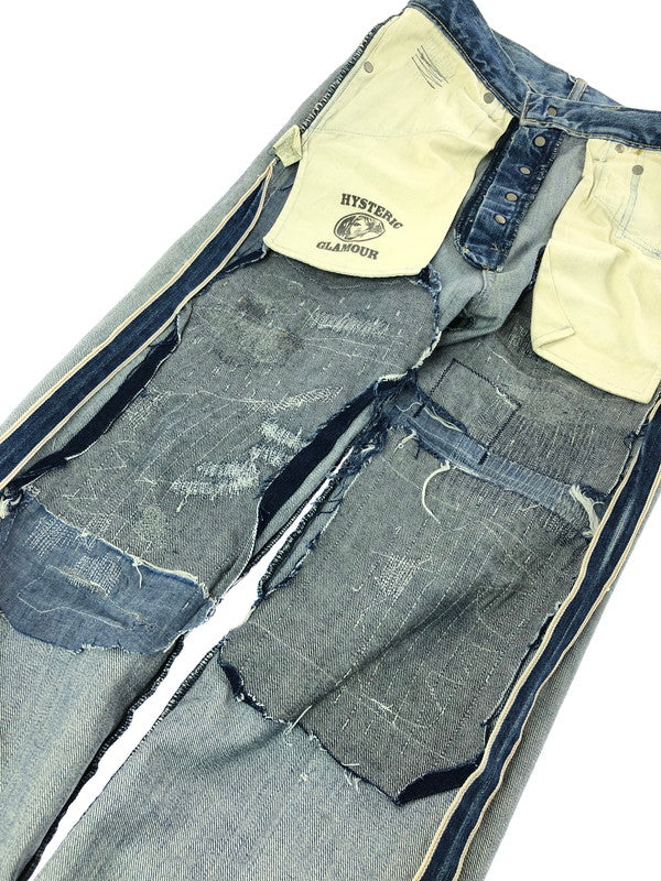 【中古品】【メンズ】 HYSTERIC GLAMOUR ヒステリックグラマー TP DISTRESSED STRAIGHT DENIM JEANS 02213AP06 ストレート デニム パンツ ジーンズ 151-260816-rt-27-tagh サイズ：W28 カラー：インディゴ 万代Net店