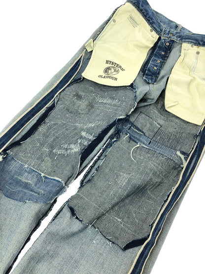 【中古品】【メンズ】 HYSTERIC GLAMOUR ヒステリックグラマー TP DISTRESSED STRAIGHT DENIM JEANS 02213AP06 ストレート デニム パンツ ジーンズ 151-260816-rt-27-tagh サイズ：W28 カラー：インディゴ 万代Net店