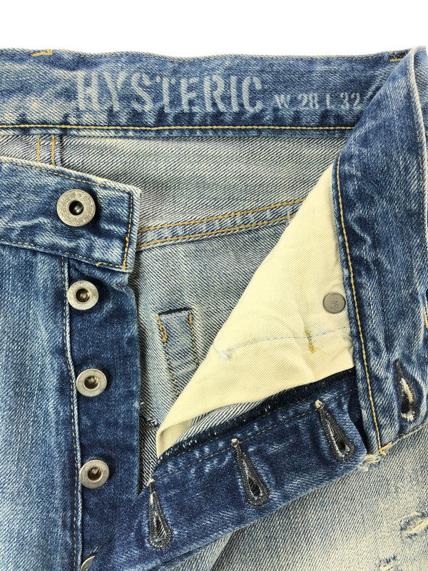 【中古品】【メンズ】 HYSTERIC GLAMOUR ヒステリックグラマー TP DISTRESSED STRAIGHT DENIM JEANS 02213AP06 ストレート デニム パンツ ジーンズ 151-260816-rt-27-tagh サイズ：W28 カラー：インディゴ 万代Net店