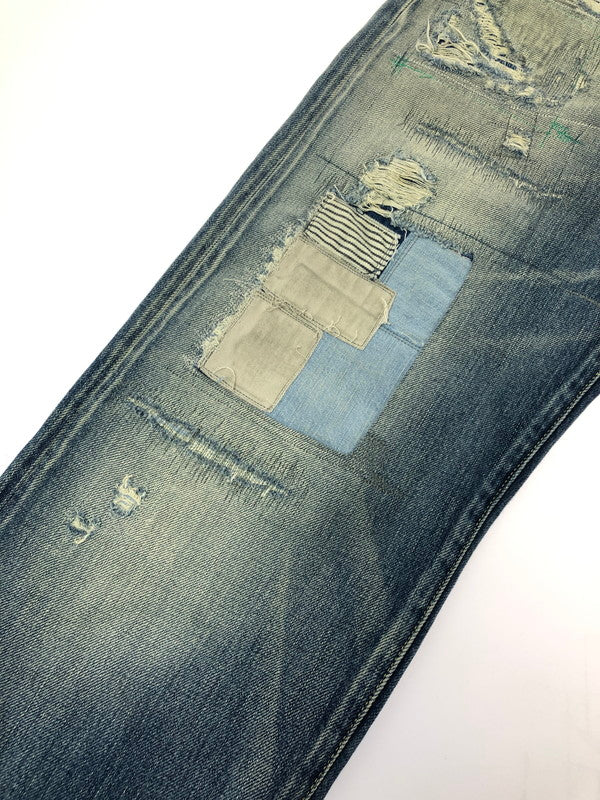 【中古品】【メンズ】 HYSTERIC GLAMOUR ヒステリックグラマー TVR 50'S XX DISTRESSED STRAIGHT JEANS 02233AP10 ストレート デニム パンツ 151-260816-rt-25-tagh サイズ：W28 カラー：インディゴ 万代Net店