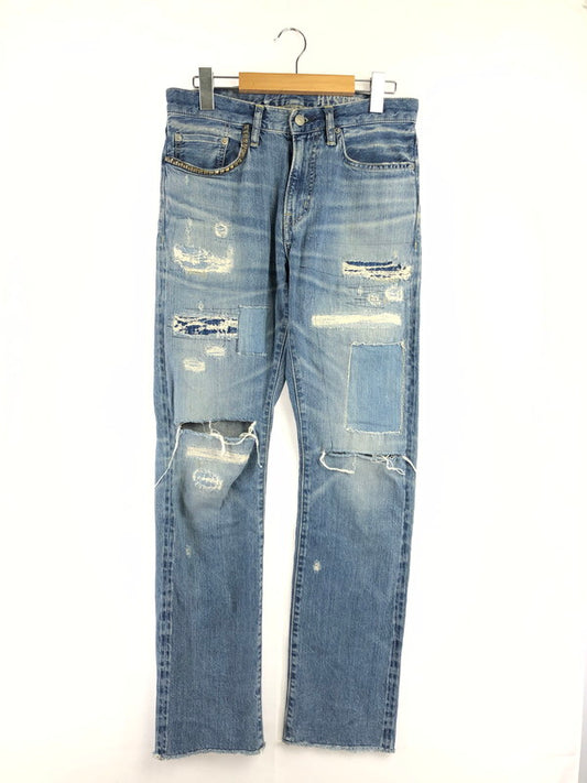【中古品】【メンズ】 HYSTERIC GLAMOUR ヒステリックグラマー RR DISTRESSED SLIM STRAIGHT JEANS 02182AP11 ストレート デニム パンツ ジーンズ 151-260816-rt-26-tagh サイズ：W30 カラー：インディゴ 万代Net店