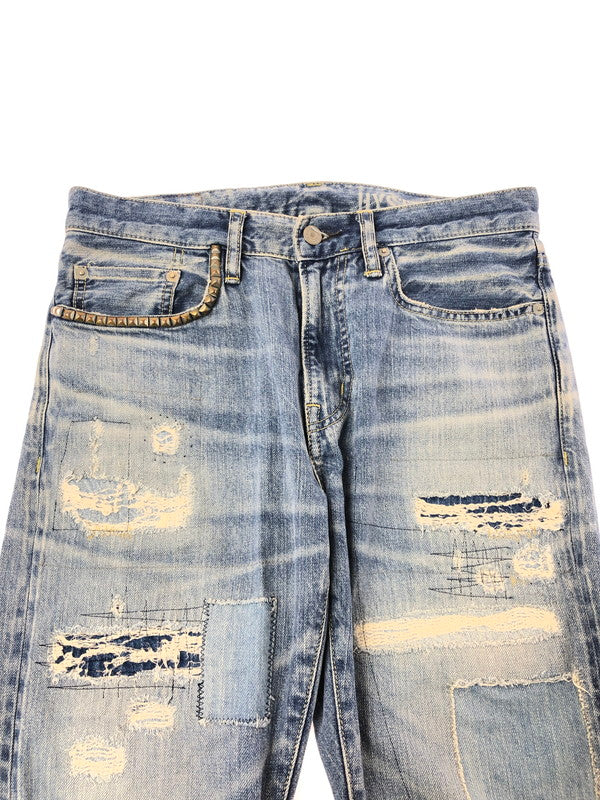 【中古品】【メンズ】 HYSTERIC GLAMOUR ヒステリックグラマー RR DISTRESSED SLIM STRAIGHT JEANS 02182AP11 ストレート デニム パンツ ジーンズ 151-260816-rt-26-tagh サイズ：W30 カラー：インディゴ 万代Net店