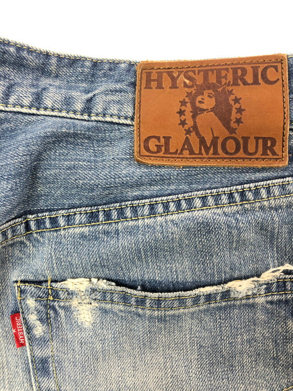 【中古品】【メンズ】 HYSTERIC GLAMOUR ヒステリックグラマー RR DISTRESSED SLIM STRAIGHT JEANS 02182AP11 ストレート デニム パンツ ジーンズ 151-260816-rt-26-tagh サイズ：W30 カラー：インディゴ 万代Net店