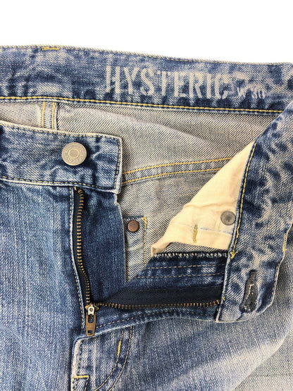 【中古品】【メンズ】 HYSTERIC GLAMOUR ヒステリックグラマー RR DISTRESSED SLIM STRAIGHT JEANS 02182AP11 ストレート デニム パンツ ジーンズ 151-260816-rt-26-tagh サイズ：W30 カラー：インディゴ 万代Net店