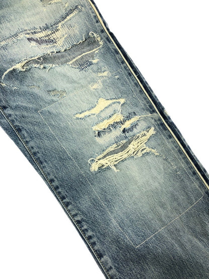 【中古品】【メンズ】 HYSTERIC GLAMOUR ヒステリックグラマー SOR DISTRESSED STRAIGHT DENIM JEANS 02172AP09 ストレート デニム パンツ 151-260816-rt-24-tagh サイズ：W29 L32 カラー：インディゴ 万代Net店