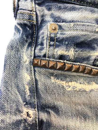 【中古品】【メンズ】 HYSTERIC GLAMOUR ヒステリックグラマー SOR DISTRESSED STRAIGHT DENIM JEANS 02172AP09 ストレート デニム パンツ 151-260816-rt-24-tagh サイズ：W29 L32 カラー：インディゴ 万代Net店