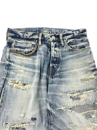 【中古品】【メンズ】 HYSTERIC GLAMOUR ヒステリックグラマー SOR DISTRESSED STRAIGHT DENIM JEANS 02172AP09 ストレート デニム パンツ 151-260816-rt-24-tagh サイズ：W29 L32 カラー：インディゴ 万代Net店