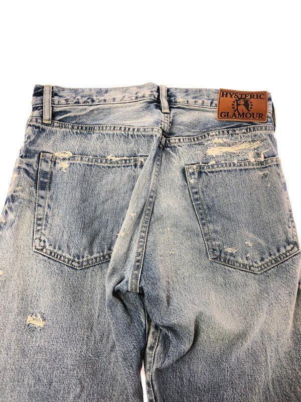 【中古品】【メンズ】 HYSTERIC GLAMOUR ヒステリックグラマー SOR DISTRESSED STRAIGHT DENIM JEANS 02172AP09 ストレート デニム パンツ 151-260816-rt-24-tagh サイズ：W29 L32 カラー：インディゴ 万代Net店