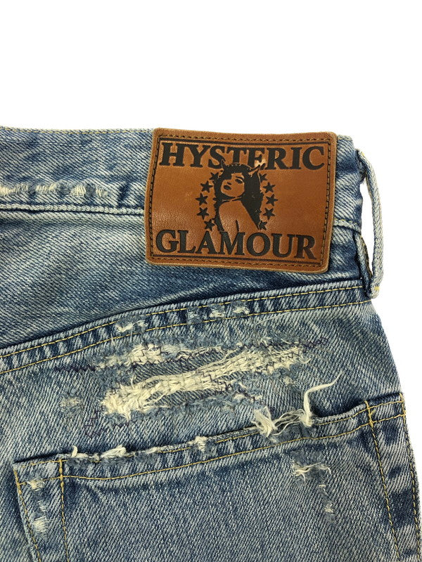 【中古品】【メンズ】 HYSTERIC GLAMOUR ヒステリックグラマー SOR DISTRESSED STRAIGHT DENIM JEANS 02172AP09 ストレート デニム パンツ 151-260816-rt-24-tagh サイズ：W29 L32 カラー：インディゴ 万代Net店