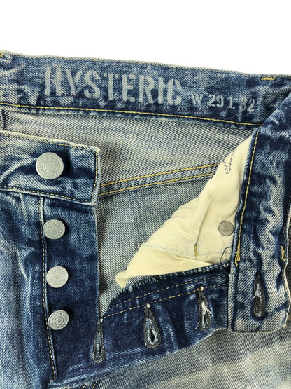 【中古品】【メンズ】 HYSTERIC GLAMOUR ヒステリックグラマー SOR DISTRESSED STRAIGHT DENIM JEANS 02172AP09 ストレート デニム パンツ 151-260816-rt-24-tagh サイズ：W29 L32 カラー：インディゴ 万代Net店