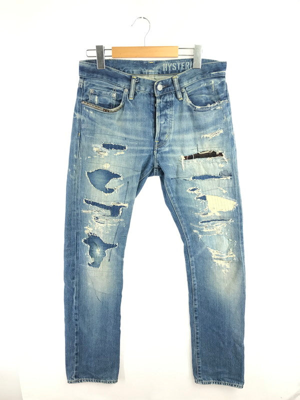 【中古品】【メンズ】 HYSTERIC GLAMOUR ヒステリックグラマー 60's REMAKE PROCESSED SLIM STRAIGHT DENIM 0263AP14 151-260814-rt-40-tagh サイズ：W30 L32 カラー：インディゴ 万代Net店