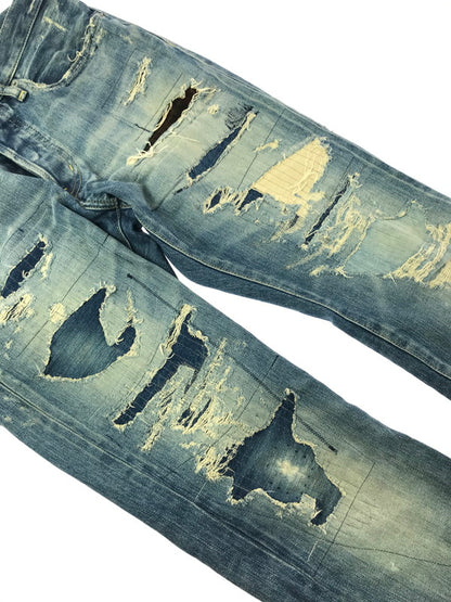 【中古品】【メンズ】 HYSTERIC GLAMOUR ヒステリックグラマー 60's REMAKE PROCESSED SLIM STRAIGHT DENIM 0263AP14 151-260814-rt-40-tagh サイズ：W30 L32 カラー：インディゴ 万代Net店