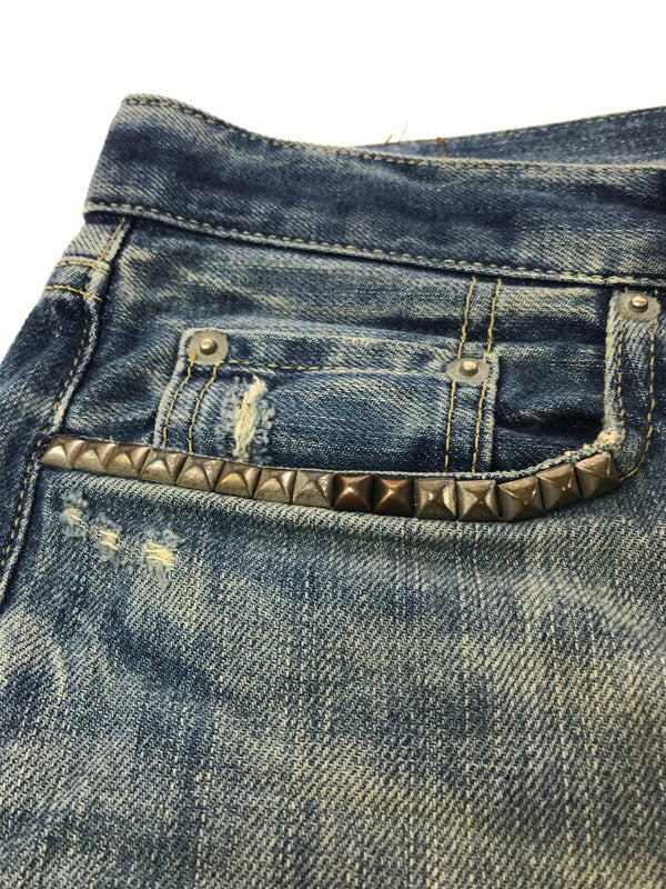 【中古品】【メンズ】 HYSTERIC GLAMOUR ヒステリックグラマー 60's REMAKE PROCESSED SLIM STRAIGHT DENIM 0263AP14 151-260814-rt-40-tagh サイズ：W30 L32 カラー：インディゴ 万代Net店