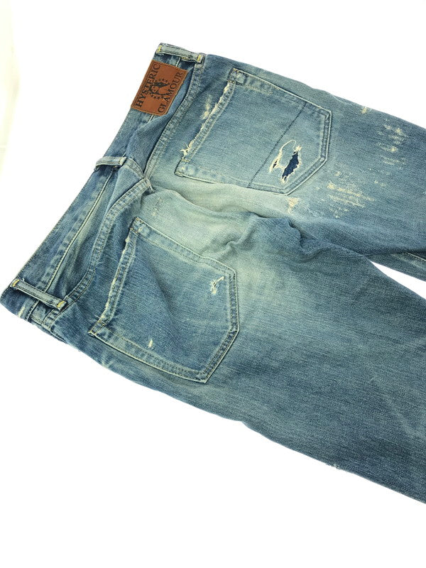 【中古品】【メンズ】 HYSTERIC GLAMOUR ヒステリックグラマー 60's REMAKE PROCESSED SLIM STRAIGHT DENIM 0263AP14 151-260814-rt-40-tagh サイズ：W30 L32 カラー：インディゴ 万代Net店