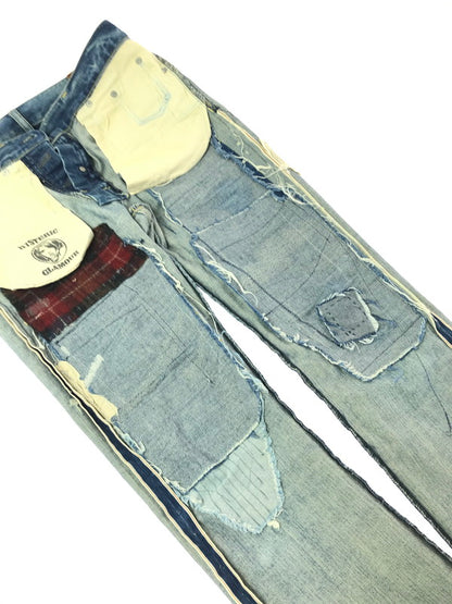 【中古品】【メンズ】 HYSTERIC GLAMOUR ヒステリックグラマー 60's REMAKE PROCESSED SLIM STRAIGHT DENIM 0263AP14 151-260814-rt-40-tagh サイズ：W30 L32 カラー：インディゴ 万代Net店