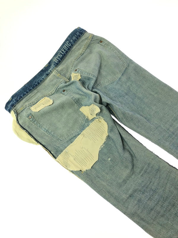 【中古品】【メンズ】 HYSTERIC GLAMOUR ヒステリックグラマー 60's REMAKE PROCESSED SLIM STRAIGHT DENIM 0263AP14 151-260814-rt-40-tagh サイズ：W30 L32 カラー：インディゴ 万代Net店
