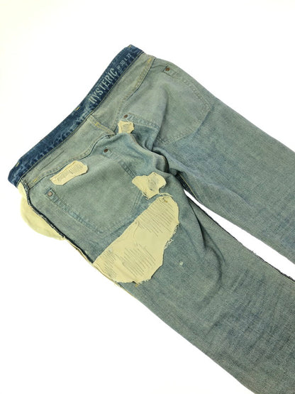 【中古品】【メンズ】 HYSTERIC GLAMOUR ヒステリックグラマー 60's REMAKE PROCESSED SLIM STRAIGHT DENIM 0263AP14 151-260814-rt-40-tagh サイズ：W30 L32 カラー：インディゴ 万代Net店