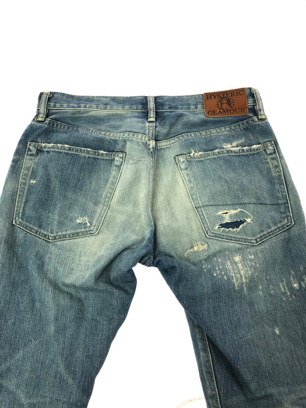 【中古品】【メンズ】 HYSTERIC GLAMOUR ヒステリックグラマー 60's REMAKE PROCESSED SLIM STRAIGHT DENIM 0263AP14 151-260814-rt-40-tagh サイズ：W30 L32 カラー：インディゴ 万代Net店