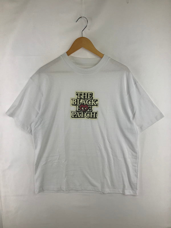 【中古品】【レディース】 THE BLACK EYE PATCH ブラック アイ パッチ × MOUSSY マウジー LOGO LINE STONE T-SHIRT 010ISF01-8741 Tシャツ トップス 168-260814-rt-32-tagh サイズ：フリー カラー：ホワイト 万代Net店