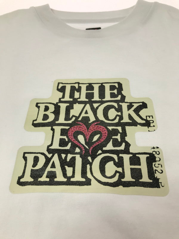 【中古品】【レディース】 THE BLACK EYE PATCH ブラック アイ パッチ × MOUSSY マウジー LOGO LINE STONE T-SHIRT 010ISF01-8741 Tシャツ トップス 168-260814-rt-32-tagh サイズ：フリー カラー：ホワイト 万代Net店
