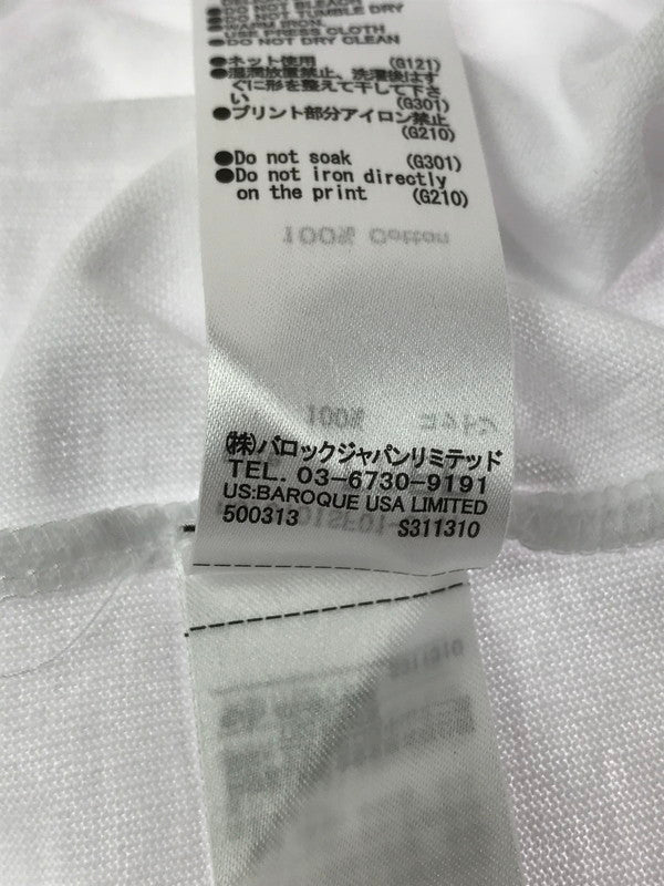 【中古品】【レディース】 THE BLACK EYE PATCH ブラック アイ パッチ × MOUSSY マウジー LOGO LINE STONE T-SHIRT 010ISF01-8741 Tシャツ トップス 168-260814-rt-32-tagh サイズ：フリー カラー：ホワイト 万代Net店