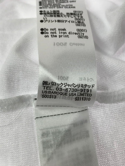 【中古品】【レディース】 THE BLACK EYE PATCH ブラック アイ パッチ × MOUSSY マウジー LOGO LINE STONE T-SHIRT 010ISF01-8741 Tシャツ トップス 168-260814-rt-32-tagh サイズ：フリー カラー：ホワイト 万代Net店