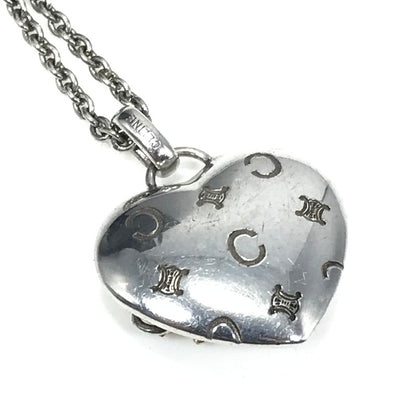 【中古品】【メンズ】 CELINE セリーヌ SV925 K10 HEART&MACADAM PENDANT NECKLACE ハート＆マカダム ペンダント ネックレス シルバー アクセサリー 182-260819-su-02-tagh カラー：シルバー 万代Net店