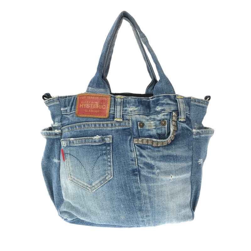 【中古品】【レディース】 HYSTERIC GLAMOUR ヒステリックグラマー DENIM REMAKE PATCHWORK 2WAY HAND BAG デニム リメイク パッチワーク 2ウェイ ハンドバッグ 188-260904-rt-26-tagh カラー：インディゴ 万代Net店