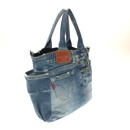 【中古品】【レディース】 HYSTERIC GLAMOUR ヒステリックグラマー DENIM REMAKE PATCHWORK 2WAY HAND BAG デニム リメイク パッチワーク 2ウェイ ハンドバッグ 188-260904-rt-26-tagh カラー：インディゴ 万代Net店