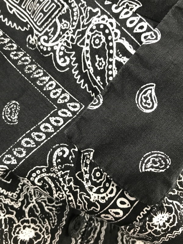 【中古品】【メンズ】 HARLEY DAVIDSON ハーレーダビッドソン BANDANA SHIRT BLACK WHITE 96861-23VM バンダナ シャツ 半袖シャツ トップス 145-260819-rt-14-tag サイズ：M カラー：ブラック 万代Net店
