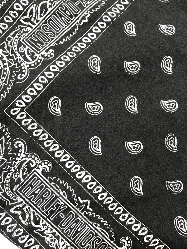 【中古品】【メンズ】 HARLEY DAVIDSON ハーレーダビッドソン BANDANA SHIRT BLACK WHITE 96861-23VM バンダナ シャツ 半袖シャツ トップス 145-260819-rt-14-tag サイズ：M カラー：ブラック 万代Net店